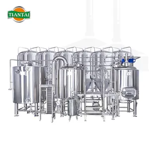 Tamanho múltiplo 100L 200L 300L 500L cerveja artesanal equipamentos de fabricação de covinhas encamisados fermentadores CIP para brewpub restaurante nanobrewery