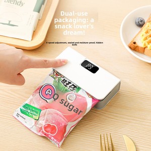 Home Organization Mini Bag Sealer <b>Small</b> Portable Plastic Food Storage 1600mAh Battery 5V Six Adjustable Temperature Back - Product Image 2