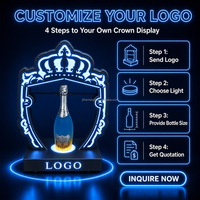 Présentoir à vin LED lumineux en forme de couronne pour bar, présentoir à champagne LED, glorificateur de vin lumineux, présentoir VIP pour service de bouteilles