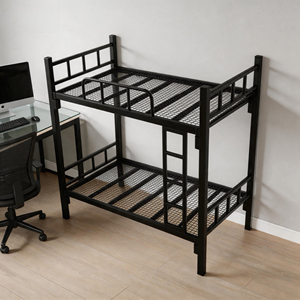 Lit superposé robuste avec cadre en fer, facile à monter, idéal pour les dortoirs des ouvriers du bâtiment - Product Image 1