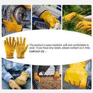 Gants en cuir de vachette de sécurité pour hommes, antidérapants, design durable pour la conduite, le cyclisme et les activités de plein air (personnalisables) - Product Image 5