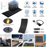 Panneau solaire flexible monocristallin 12V 18V 100W 120W 200W étroit ETFE pour lampes de vidéosurveillance et éclairage public