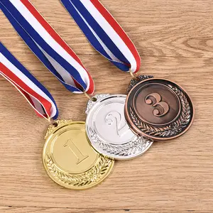 Madalya fabrika özel spor madalya tasarım Logo çinko alaşım yüksek kalite düşük fiyat altın gümüş bronz madalya özel Metal