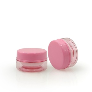 Pot en plastique transparent à double paroi personnalisé en gros, avec couvercle rose, pour crème et produits cosmétiques de soin de la peau - Product Image 2