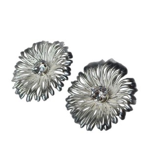 Flower <b>Stud</b> <b>Earrings</b> Tibetan Silver <b>Crystal</b> Rhinestone Claw Setting Women's Party Fashion Jewelry - Product Image 4