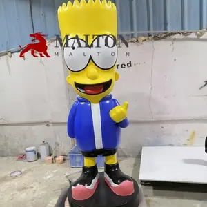 Decorazione dell'interno della scultura della figura di simpson del fumetto su misura della vetroresina