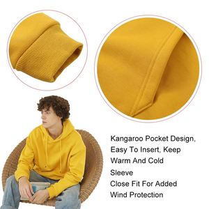 Sweat à capuche oversize personnalisé en molleton bouclette pour homme, 60% coton 40% polyester, 500 g/m², impression sérigraphique en relief et broderie pour l'automne - Product Image 2