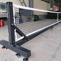 Filet de pickleball professionnel 6,7 m, robuste, avec roues et support à manivelle