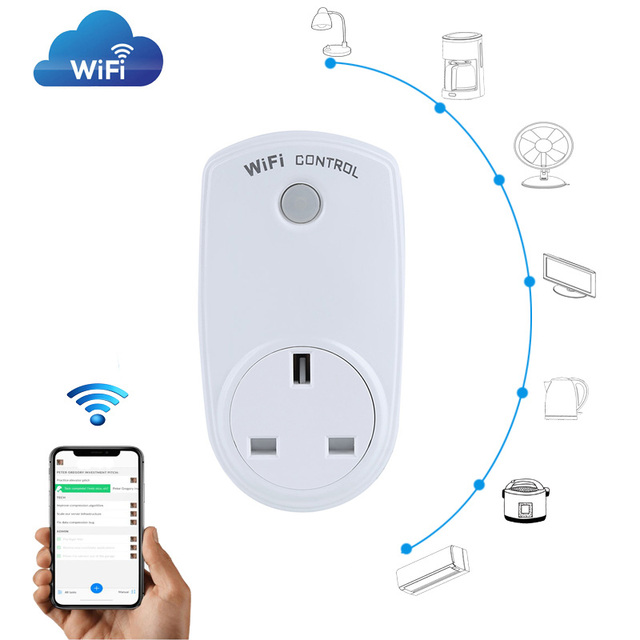 UK Standard Smart Home Plug Wireless Google Home Alexa Voice Control Wifi Wall Socket