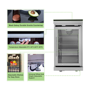 Ensemble de cuisine extérieure avec <span class=keywords><strong>barbecue</strong></span> au gaz, îlot avec <span class=keywords><strong>grand</strong></span> four à pizza, évier, réfrigérateur, entrepôt américain - Product Image 4