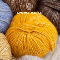 Fil à tricoter et à crocheter DIY pour écharpes et châles, en mohair à poils longs, fantaisie, moelleux, pailleté et métallique