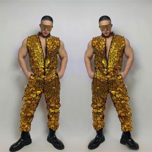 Traje de actuación unisex con lentes de espejo fantasma para fiestas temáticas de baile láser, <span class=keywords><strong>discotecas</strong></span>/bares, uniforme de trabajo de una pieza - Product Image 4
