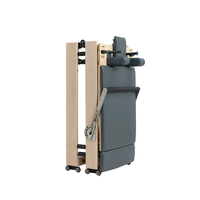 Máquina de Pilates Plegable de Madera de Roble Macizo para Gimnasio en Casa, Ahorro de Espacio, Entrenamiento de Yoga y Fitness con Resortes Ajustables