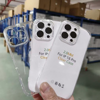 Usine en gros 2.0 étui de téléphone Transparent pour Iphone 16Pro Max souple Tpu absorbant les chocs couverture arrière petit trou