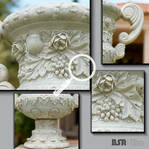 กระถางดอกไม้สวนหินอ่อนขนาดใหญ่สำหรับสวนด้วยมือแบบดั้งเดิมโรมัน - Product Image 2