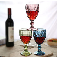 Verres à Eau et à Vin Bleus Ambrés Vintage Colorés, Gobelets Verts – Prix de Gros Pas Cher pour Mariages
