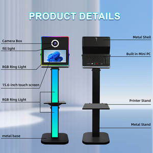 Cabina de Fotos Vintage con Pantalla Táctil de 15.6 Pulgadas, Cámara para Selfies y Software Gratuito, Carcasa para Cabina de Fotos DSLR - Product Image 2