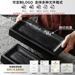 Melamine Rectangular <b>Plate</b> Set <b>Black</b> Commercial Restaurant Use Party Dishes - Product Image 4
