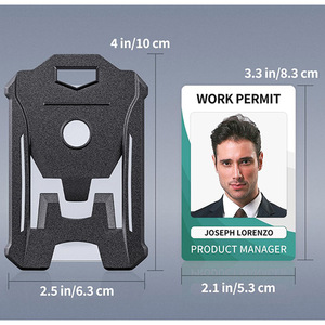 Cross-border spot outdoor <b>ID</b> card sleeve, black, thickened, heavy-duty, PC vertical version, name tag, card sleeve, protective - Product Image 2