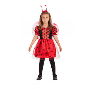 Costume de coccinelle rouge/noir pour filles, taille 8-11 ans, hauteur 138-148 cm - Product Image 1