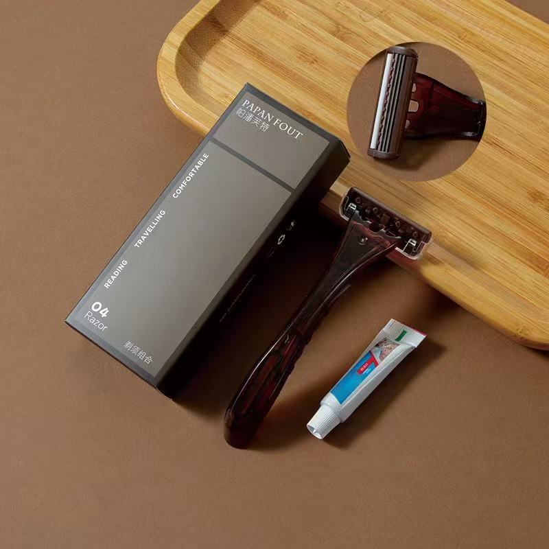 Custom Logo Hote Shaving Kit Disposable Shaving Razor for Hotel Bath Amenities Set