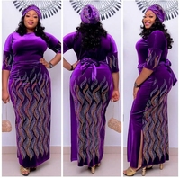 Vêtements Africains pour Femmes, Robe de Soirée Imprimée Dashiki Grandes Tailles L-4XL, Robe Longue Maxi Fendue, Habillement Africain pour Dames
