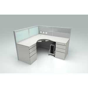 One Stop Modern <span class=keywords><strong>Co</strong></span> Espacios DE TRABAJO Insonorizados Modular Oficina Cubículo Estación DE TRABAJO Escritorio Muebles de oficina Mesa Estaciones de trabajo de oficina - Product Image 3