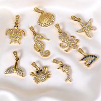 Pendentif breloque fait main en acier inoxydable 316L, série Océan (Hippocampe, Étoile de mer, Tortue, Pieuvre, Poisson, Dauphin), accessoires de bijoux DIY