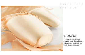 Professional Satin Pointe Shoes Ballet Dance Shoes Canvas <strong>Ballerina</strong> slippers with Ribbon for School or Home - Product Image 6