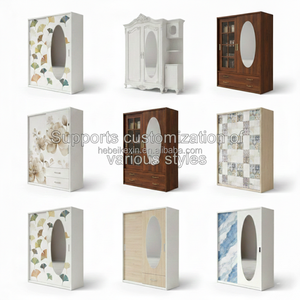 Armoire moderne en acier mince avec étagères de rangement internes, armoire à vêtements en métal pour petit espace de vie en condo - Product Image 5