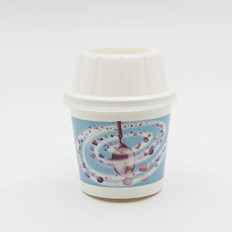 LOKYO थोक पीई सामग्री कस्टम मुद्रित दही डिस्पोजेबल मलाईबर्फ़ टब कस्टम आइसक्रीम प्लास्टिक के कप