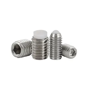 YJT 4037 Hex Socket Nylon Tip Set Screws Soft Brass Or Nylon Tip Set Screw Stainless Steel Or Carbon Steel DIN