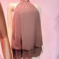 Robe Courte de Plage Sexy pour Femme 2026, Style Deux Pièces, Col Halter, Dos Nu, Taille Nouée, Coupe Ajustée, Jupe Bouffante, Effet Bodycon