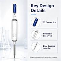 Sensor pH untuk Air Boiler PH2000 120mm 0-14 pH 0-140C Kesalahan Alkali Rendah Produksi Semikonduktor Respon Cepat Performa Tinggi