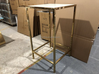 Haute qualité fête de mariage Cocktail luxe Bar Table or acier inoxydable Table haute pour fête événement hôtel