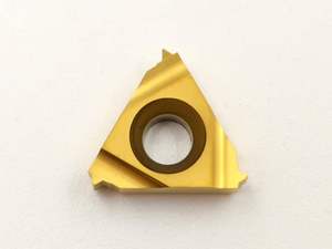 Plaquette de filetage en carbure <span class=keywords><strong>TN</strong></span> 11NR100M T8030, pas de 1,0 mm, alésage 6,35 mm pour acier et acier inoxydable - Product Image 1