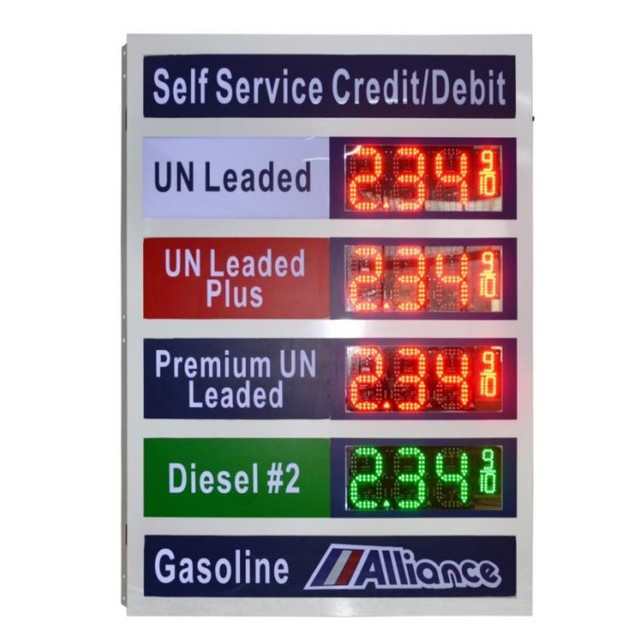 Outdoor LED Gas Price Digital Sign Waterproof Iron Cabinet LED Board 8 Inches LED Gas Station Price Display