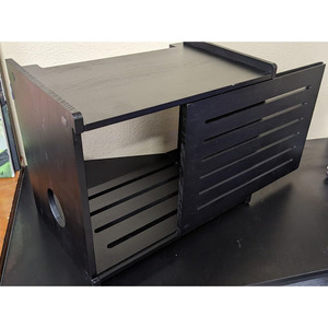Grande boîte de rangement pour routeur sans fil en bois massif, organisateur de routeur WiFi mural, étagère de rangement pour câbles électriques, boîte de blindage - Product Image 2