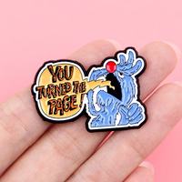Broches et badges en métal en gros, motifs animaux de dessin animé et citations, épingles créatives et tendance avec lettres anglaises, décoratives pour accessoires vestimentaires