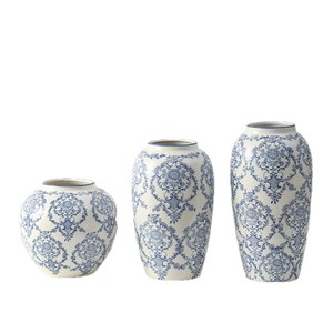 Vaso in Porcellana Bianca e Blu Fatto a Mano in Stile Art Deco Orientale, Decorazione in Ceramica <span class=keywords><strong>di</strong></span> Lusso per Soggiorno e Ingresso, Composizione Floreale - Product Image 5