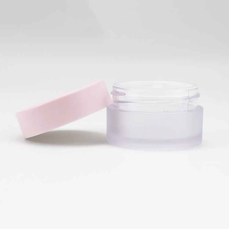 Luxury Sweet Plastic Cosmetic Frosted Cream Jar PETG With Matte Pink Cap 0.5oz/1oz/2oz/4oz/8oz Lip Scrub Container With Lid