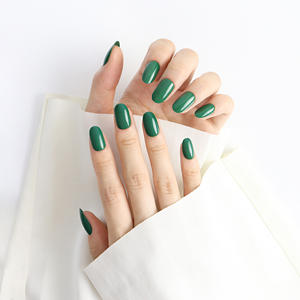 AIERFEI 24PCs Verde Color sólido Prensa <span class=keywords><strong>Uñas</strong></span> en las <span class=keywords><strong>uñas</strong></span> postizas Efecto de esmalte de gel ovalado corto Suministros tecnológicos para <span class=keywords><strong>uñas</strong></span> postizas - Product Image 3