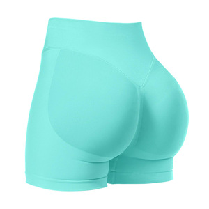 Fashion Skinny Spandex Solid Women Summer Butt Lift High Waist Breathable Quick Dry Workout Gym Yoga <strong>Shorts</strong> Elastic Waist Custom - Product Image 5