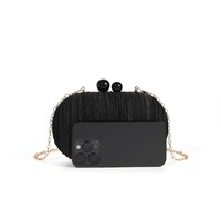 Élégante Pochette Cheongsam Plissée en Satin de Polyester Tendance Transfrontalière avec Fermeture à Verrou pour Femmes, Mariage, Princesse, Soirée, Printemps