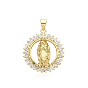 Low Price Necklace Choker Virgin Mary Zircon Pendants 18K Gold Plated Stainless Steel Jewelry Necklace Jewelry For Women