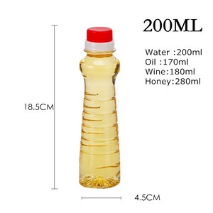 Vente en gros Bouteille transparente en plastique PET en forme de pagode pour eau Huile de palme Huile d'olive Vinaigre Sauce soja Jus de miel 200ml 400ml - Product Image 6
