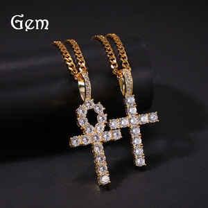 Copper inlaid zircon <b>cross</b> zircon Anhe pendant Ha set <b>cross</b>-flow men's jewelry - Product Image 2