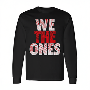 T-shirt à manches longues We The Ones, noir et rouge, avec design graphique, chemise promotionnelle - Product Image 2