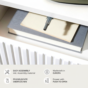 Mesa <span class=keywords><strong>de</strong></span> <span class=keywords><strong>Noche</strong></span> Flotante <span class=keywords><strong>de</strong></span> Diseño Ahorrador <span class=keywords><strong>de</strong></span> Espacio con Montaje en Pared, Acabado <span class=keywords><strong>Blanco</strong></span> Acanalado, para Dormitorio o Sala <span class=keywords><strong>de</strong></span> Estar, MOQ 300 - Product Image 3