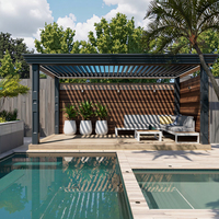 Grande Pergola Extérieure avec Toit à Lamelles en Aluminium pour Jardin, Abri Soleil, Décoration de Maison